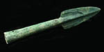 Ancient Near Eastern bronze spearhead with relief lines 