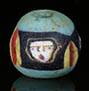 Ancient Roman mosaic glass face bead with 3 ancient faces