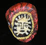 Genuine ancient Roman mosaic red glass cane bead, depicting ancient face  from Egyptian Alexandria