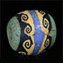 Egyptian mosaic cane bead with wave pattern from Roman times