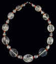 Ancient Roman rock crystal and carnelian necklace