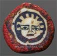 Genuine ancient Roman Egyptian mosaic red glass cane bead, depicting ancient face  from Alexandria