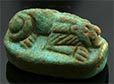 Ancient Roman Egyptian faience lion amulet