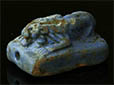 Authentic Egyptian blue glaze faience lion amulet