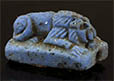 Ancient Egyptian amulet, blue lion