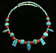 Ancient Egyptian faience necklace with amulets